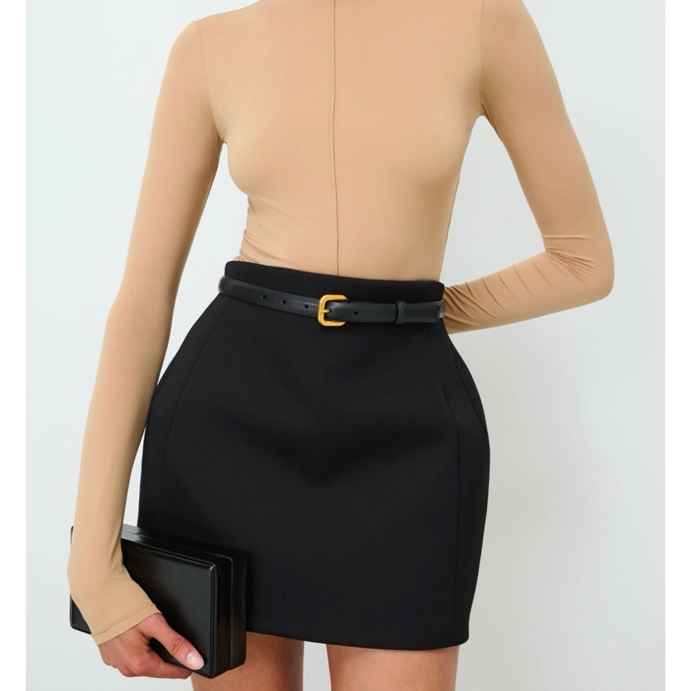 Wardrobe NYC wool sculpted mini skirt